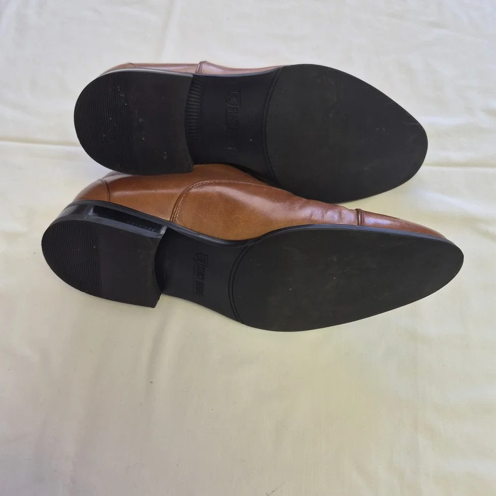 Stacy Adams Mens Brown Leather Cap Toe Lace Up Oxford Dress Shoes 9.5M